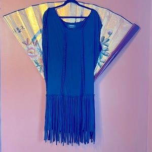 ALLSAINTS L XL Soft Black Fringed Dress or Tunic